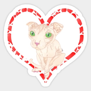 UKRANIAN LEVKOY CAT HEART Sticker